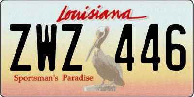 LA license plate ZWZ446