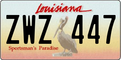 LA license plate ZWZ447