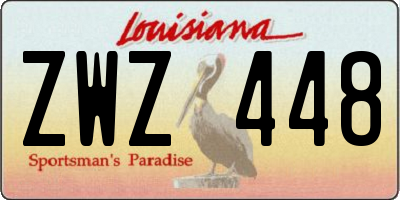 LA license plate ZWZ448