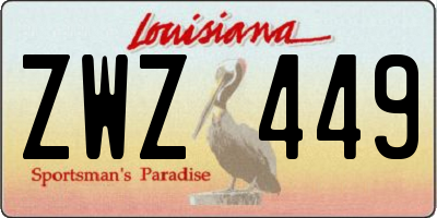 LA license plate ZWZ449