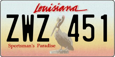 LA license plate ZWZ451