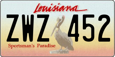 LA license plate ZWZ452