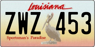 LA license plate ZWZ453