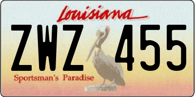 LA license plate ZWZ455