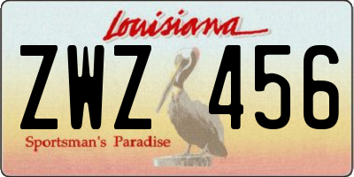 LA license plate ZWZ456