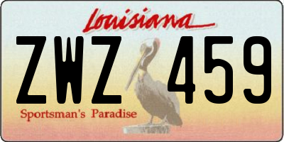 LA license plate ZWZ459