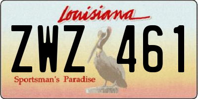 LA license plate ZWZ461