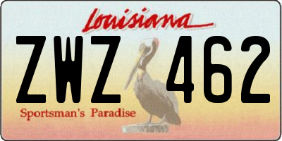 LA license plate ZWZ462