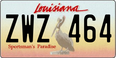 LA license plate ZWZ464