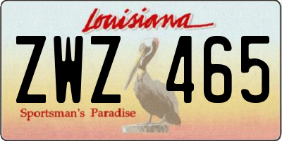 LA license plate ZWZ465