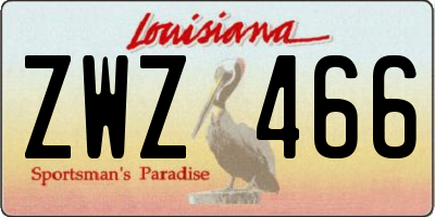 LA license plate ZWZ466