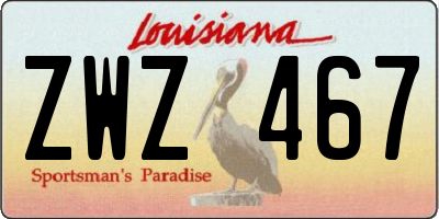 LA license plate ZWZ467