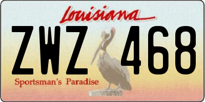 LA license plate ZWZ468