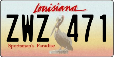 LA license plate ZWZ471