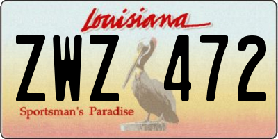 LA license plate ZWZ472