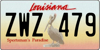 LA license plate ZWZ479