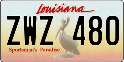 LA license plate ZWZ480