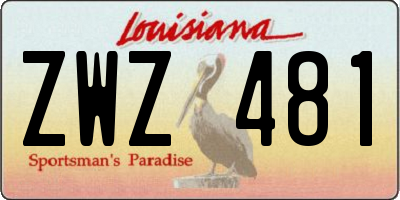 LA license plate ZWZ481