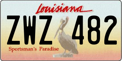 LA license plate ZWZ482