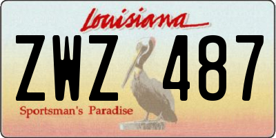 LA license plate ZWZ487