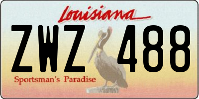 LA license plate ZWZ488