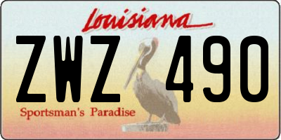 LA license plate ZWZ490