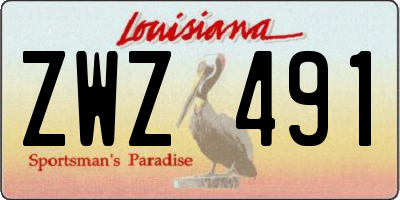 LA license plate ZWZ491