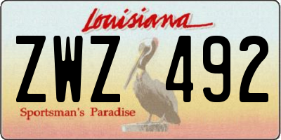 LA license plate ZWZ492