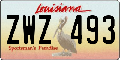 LA license plate ZWZ493