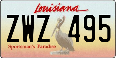 LA license plate ZWZ495