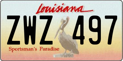 LA license plate ZWZ497