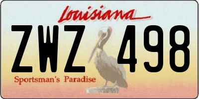 LA license plate ZWZ498