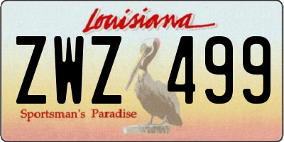 LA license plate ZWZ499