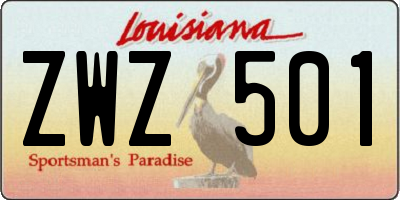 LA license plate ZWZ501