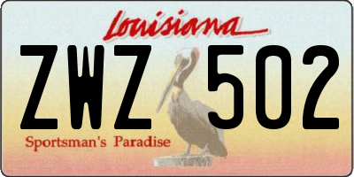 LA license plate ZWZ502