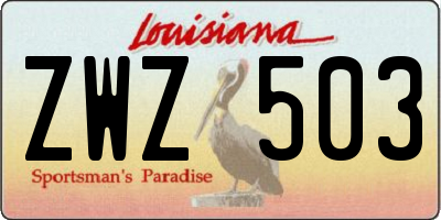 LA license plate ZWZ503