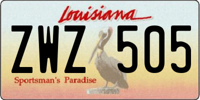 LA license plate ZWZ505