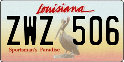 LA license plate ZWZ506