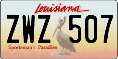 LA license plate ZWZ507