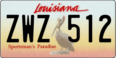 LA license plate ZWZ512