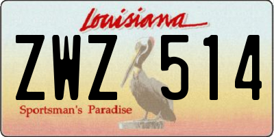 LA license plate ZWZ514