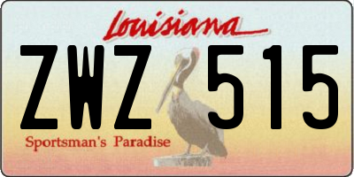 LA license plate ZWZ515