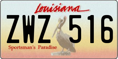 LA license plate ZWZ516