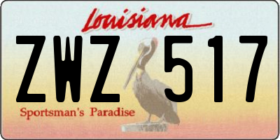 LA license plate ZWZ517