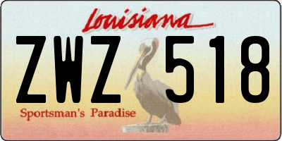 LA license plate ZWZ518