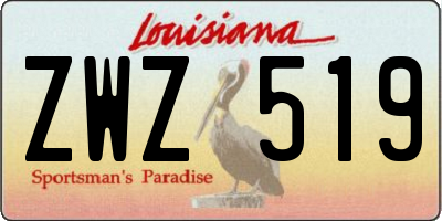 LA license plate ZWZ519