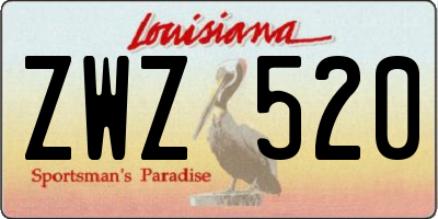 LA license plate ZWZ520