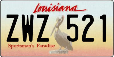 LA license plate ZWZ521