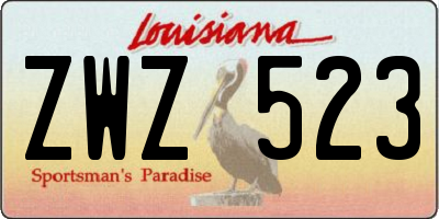 LA license plate ZWZ523