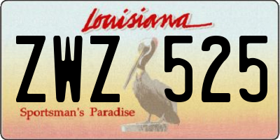 LA license plate ZWZ525